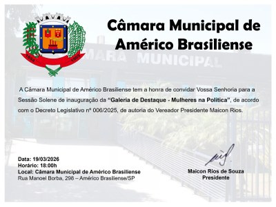 Sessão Solene de inauguração da "Galeria de Destaque - Mulheres na Política"